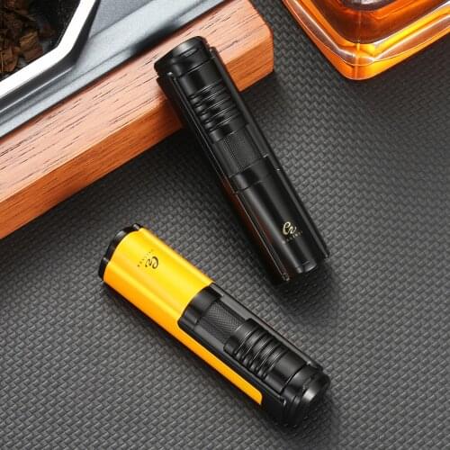 COHIBA Cigar Lighter 1 Jet Flame Portable Butane Gas Cigarette Lighters Pocket Torch Lighter Cigar Accessories & Gift Box