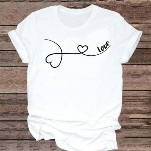 Women Short Sleeve Sweet Love Simple Lovely Fashion 2021 90s Graphic Clothes Tshirt Top Lady Print T Female Tee T-Shirt