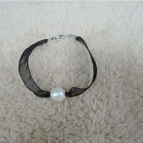 100% NATURE FRESHWATER PEARL Bracelet with silk rope