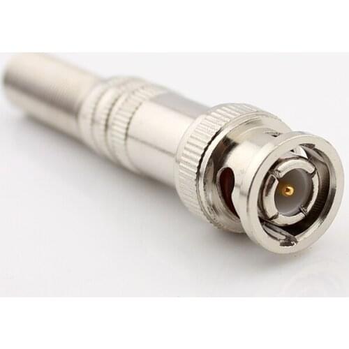 100pcs/lot Free welding BNC plug Q9 plug monitoring video connection plug BNC connector Gold Plated Genuine monitoring equipment