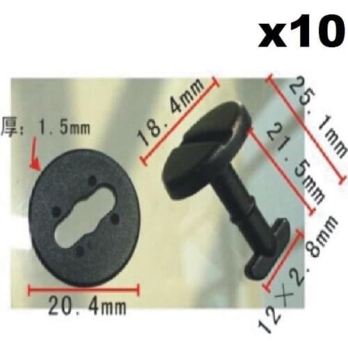 10X Floormat Twist Lock Clip and Washer, Black for BMW E39 , E46 OE 82119410191, 51471881521
