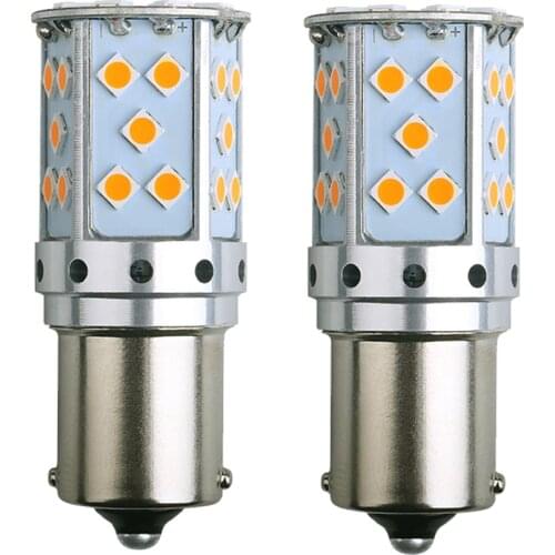 2PCS S25 1156 BA15S P21W Canbus BAU15S PY21W T20 7440 W21W WY21W LED Bulbs 3030 Error Free Canbus for Turn Signal Lights Lamp