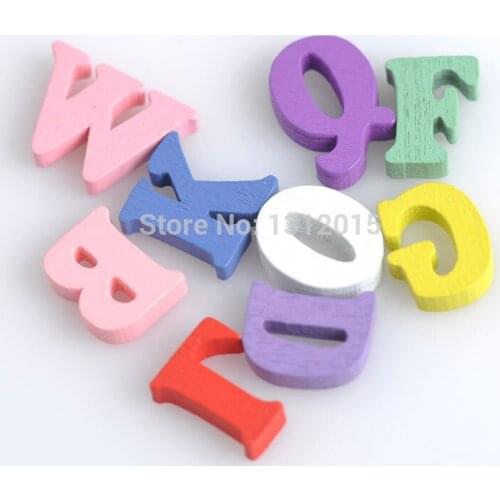 50pcs 16mm Mixed Letter alphabet nonporous wooden Scrapbooking Carft for decoration 141229-6X