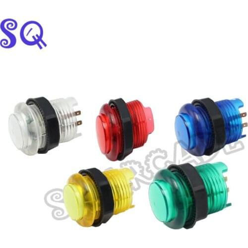 50pcs a lot Transparency Illuminated button with Build-in Microswitch and LED - Screw fix/Arcade Accessories/Game Machine Part