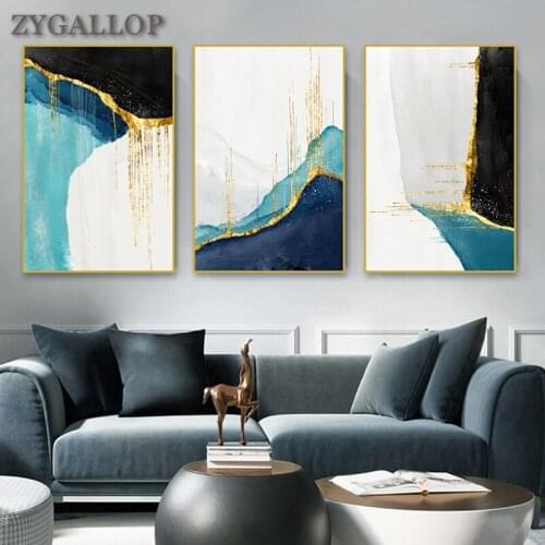 Nordic Abstract Canvas Painting Three Color Blocks Posters Prints Strange Wall Art Pictures For Living Room Cuadros Home Decor