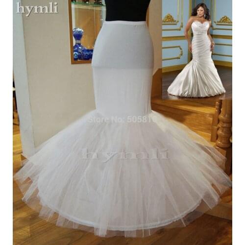 White Plus Size Lycra Waist Mermaid Petticoat Trumpet Style Wedding Gown Crinoline Underskirt Full Slip