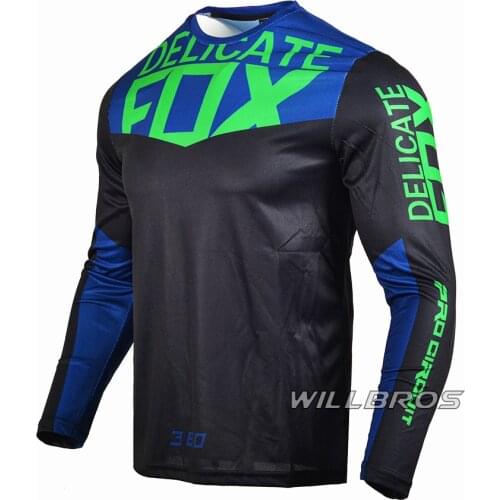 Delicate Fox 180 Prizm Long Sleeve Motocross Street Moto Race Grey Jersey Mountain Bicycle Offroad T-shirt