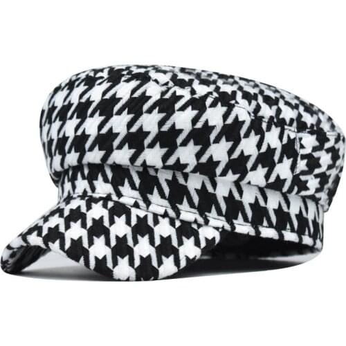 Newsboy Cap Women Vintage Plaid Beret Hat Ladies Retro Octagonal Cap Fashion Berets for Women Casual Artist Painter Hat
