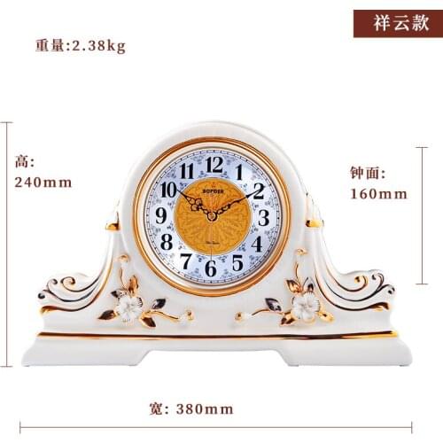 Nordic Ceramic Table Clock Luxury Creative Silent Larger Desk Clock Bedroom Desktop Clock Reloj Escritorio Modern Home AC50TC