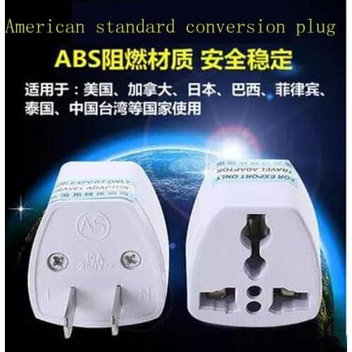 Hot selling 1PC Travel Converter Adaptor American US standard conversion plug 2 Pin AC Power Plug Adaptor Multi-purpose plug