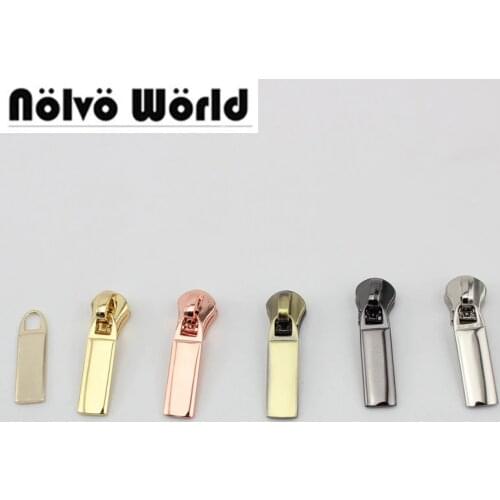 Nolvo world 10-50pcs 7 colors 5# size DIY Metal teeth zipper head pullers,No.5 zipper puller slider for bags,garments sewing