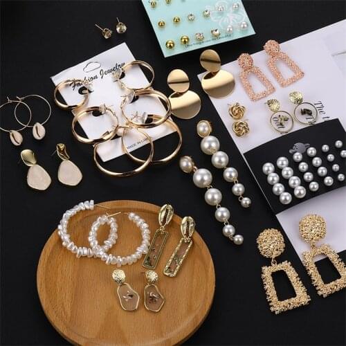 FNIO 2019 Fashion Earrings Round Shell Acrylic Drop Earrings For Women Geometric Gold Earring Brincos Ethnic Vintage Jewelry