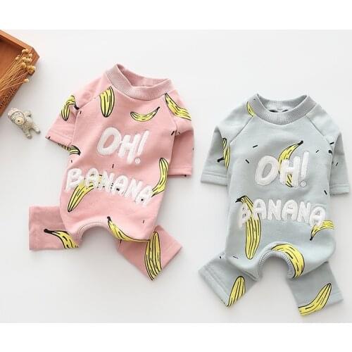 Cartoon Banana Dog Clothes Spring Autumn Pets Dog Clothing For Small Dogs Shirts Yorkie Chihuahua Clothes Cute Puppy Coat