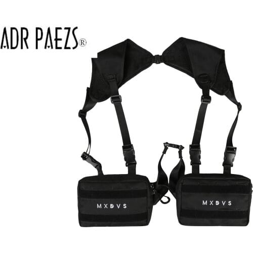 2020 Punk Chest Bag Hip-Hop Tactical Streetwear Waist Pack Unisex Outdoor Functional Vest bags Two Pockets Harness Chest Rig Bag