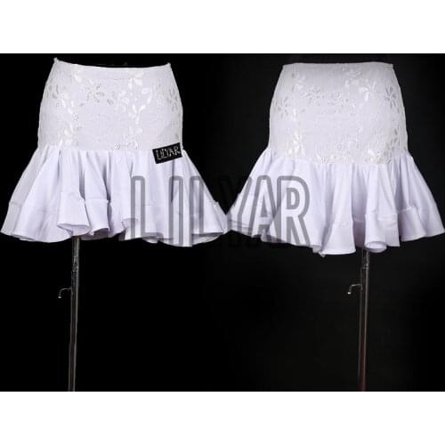 New Latin dance skirt competition skirt performance Skirt Adult custom white sexy skirt