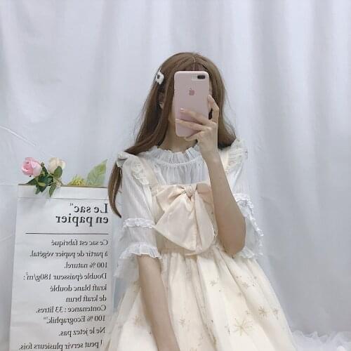 Summer 2020 new style Japanese-style sweet soft sister girl gift Lolita chiffon ride short sleeve shirt