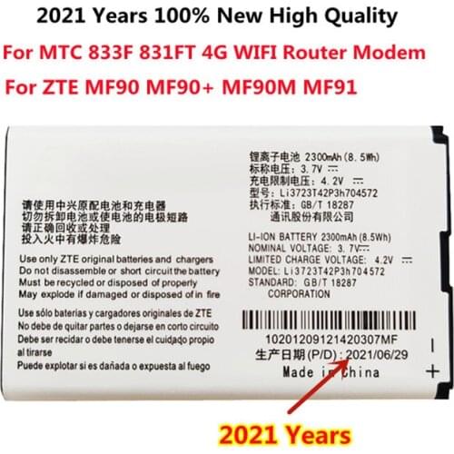 New High Qaulity Li3723T42P3h704572 Battery For ZTE MF90M MF91 MF90 4G WIFI Router battery 3.7V 2300mAh