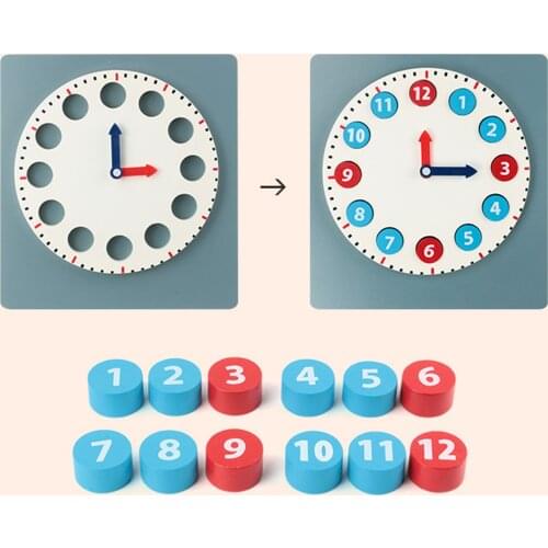 Learn to Tell The Time Clock Toy Teaching Time Wooden Clock Educational Toy