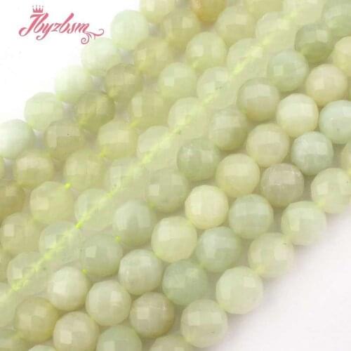 8mm Faceted Round Beads Ball Xiuyan Jades Natural Stone Beads For DIY Necklace Bracelats Earring Jewelry Making 15"Free Shipping
