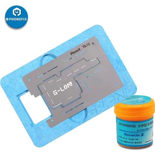 PHONEFIX G-Lon Middle Layer Board BGA Reballing Stencil Plant Tin Platform for iPhone X Motherboard Repair with Solder Paste