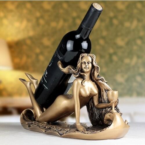 Sexy Goddess Wine Rack Vintage Home Decor Bar Decoration Wine Holder Grape Wine Bottle Holder