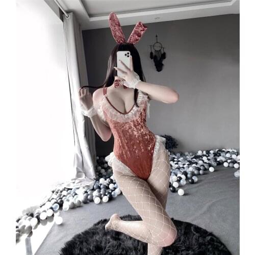 Sexy Lingerie for Women Erotic Porno Velvet Cute Lace Free Take-off Bunny Girl Bodysuit Sexy Uniform Temptation Costume Suit
