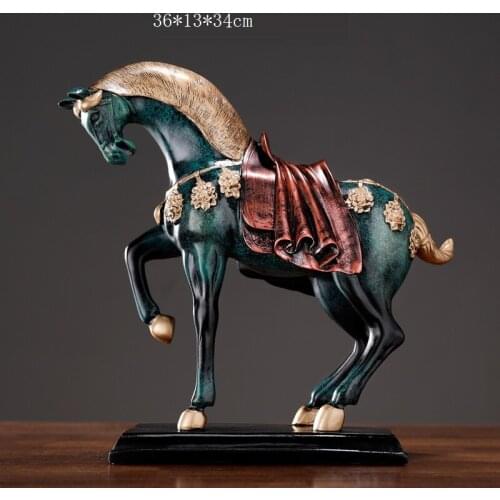 MODERN SIMPLE LUCKY HORSE STATUE CREATIVE ANIMAL LIVING ROOM OFFICE CABINETS ORNAMENTS HOME DECORATION RESIN CRAFTS R4066
