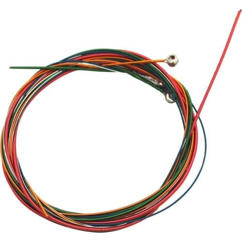 6pcs/set Acoustic Guitar Strings Rainbow Colorful Guitar Strings for Folk Acoustic Classic Guitar Parts Stainless Steel Strings