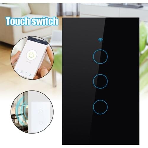 1/2/3 Gang Smart Light Switch WIFI Wall TouchPanel Socket for Alexa Google Home In Stock
