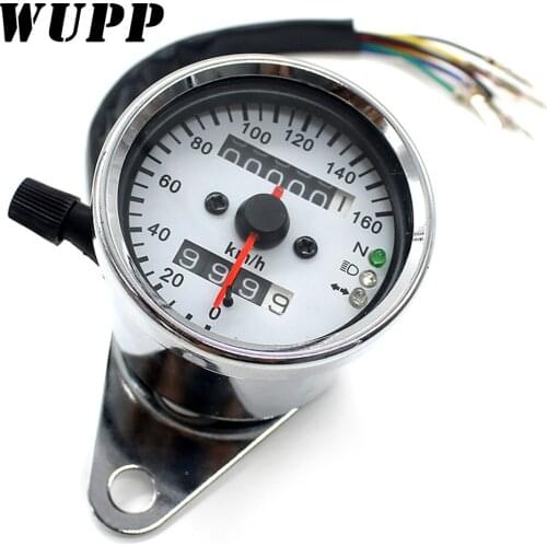 WUPP Motorcycle Meter Speedometer Odometer Gauge Turn Signal Headlight LCD Screen Indicator Vintage Aluminum alloy Accessory