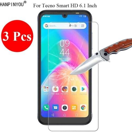 3 Pcs/Lot 9H 2.5D Tempered Glass Screen Protector For Tecno Smart HD 6.1" Protective Film + Clean Tools