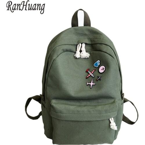 RanHuang Women Casual Canvas Backpack New 2020 Womens Fashion Backpack School Bags For Teenage Girls mochila feminina A695