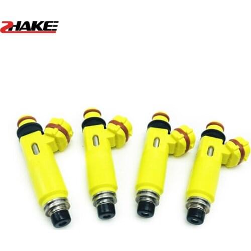 1PCS Or 4PCS 195500-4450 Yellow Fuel Injector High Performance E85 Fuel Nozzle 1955004450 For 2004-2008 Japan Car 297-0041