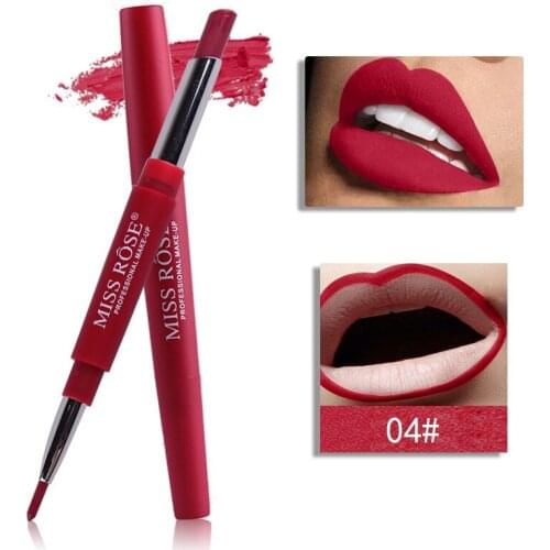 1 Pcs 2 in 1 Double-ends Lipstick Lipliner Pencil Waterproof Moisturizing Cosmetics Long Lasting MH88
