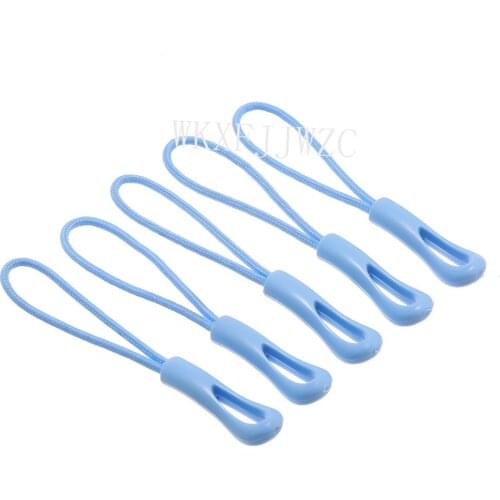 20pcs Light Blue Zipper Pulls Strong Hollow Nylon Cord with Rubber Gripper Pull To Fit Any Zipper Materials-Zipper Fixer