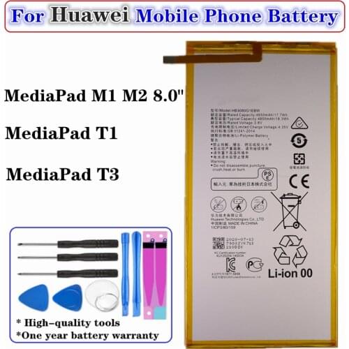 HB3080G1EBW Battery For Huawei MediaPad M2 M1 8.0" M2-801L S8 701u Honor S8-701W MediaPad T3 10 AGS-L09/W09/L03 T3 9.6 LTE Table