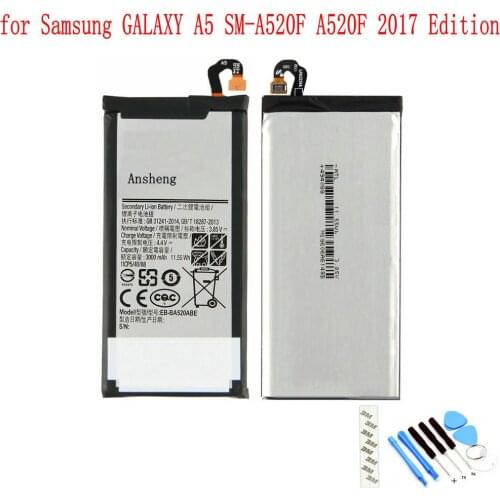Ansheng Original EB-BA520ABE 3000mAh Battery For Samsung Galaxy A5 SM-A520F A520F 2017 Edition Mobile Phone