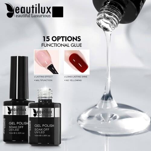 Beautilux Primer Rubber Base Top Coat Velvel Matte Top Coat Nail Art Degisn Clear Blossom Blooming Gel Foil Transfer Gel 10ml