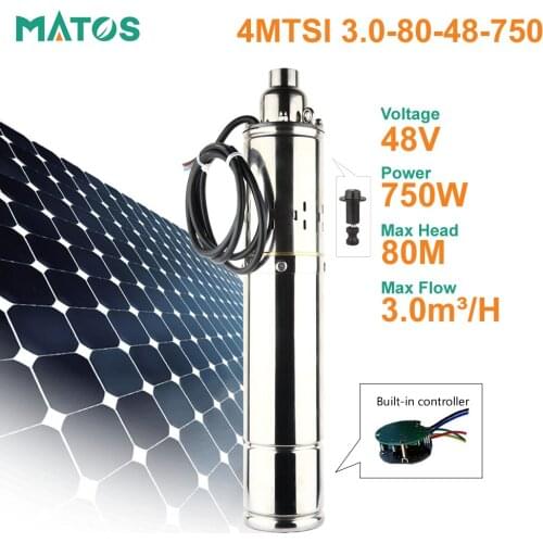 48v 1hp dc brushless deep well Solar borehole irrigation water pumps price