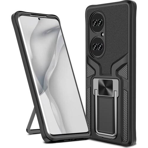 Kickstand Ring Phone Case For Huawei P50 P40 Pro Mate 40 Pro Military Grade Drop Resistance Armor Shockproof PC+TPU Back Cover