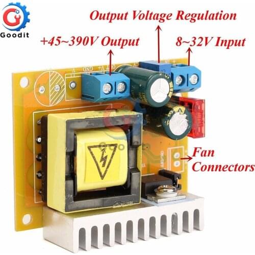 DC-DC 8~32V to 45~390V High Voltage Boost Converter ZVS Step up Booster Module
