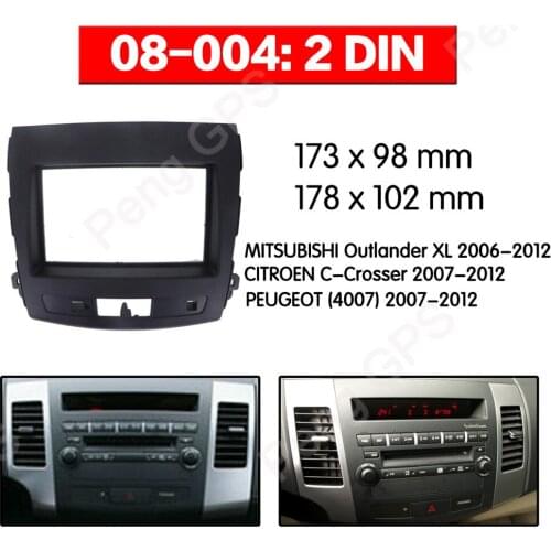 Double Din fascia for MITSUBISHI Outlander XL 2006-2012 Radio DVD Stereo Panel Dash Mounting Installation Trim Kit Face Frame