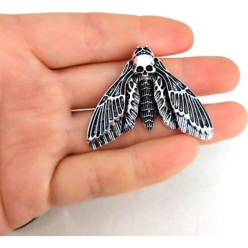 Hzew 5 pcs new accessories Animal moth skull head moth pendant for women man