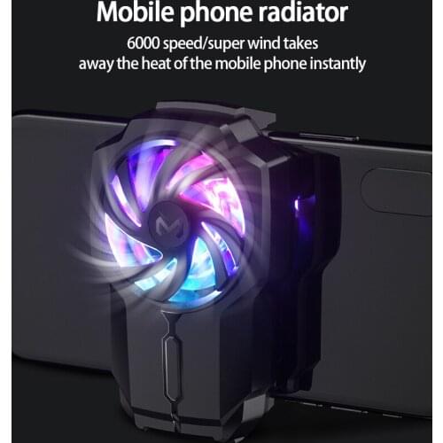 Gaming Mobile Phone Cooling Universal Fan USB Rechargeable Gamepad Mute Radiator Cooler For Mobile Game Phone Cooling Fan Black