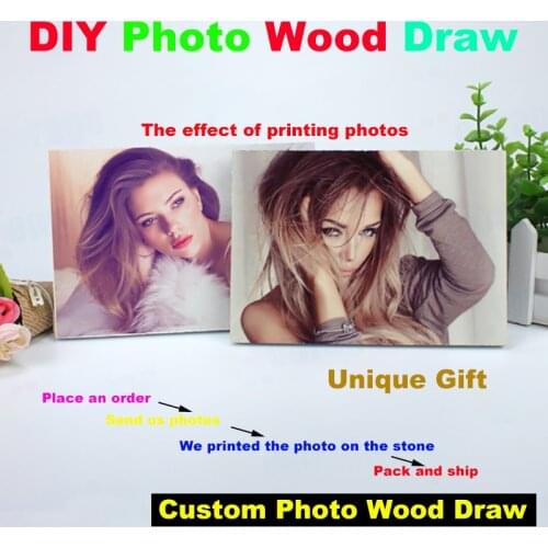 Customized Photo wood draw 17*12cm Unique your photo on wood Decoration Picture for Gift,Print your picture on the wood MDF-02
