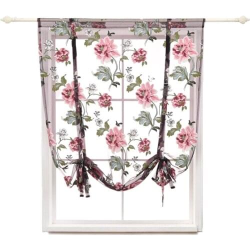 Kitchen short sheer burnout roman blinds curtains peony sheer panel tulle window home decor for living room the bedroom rideaux