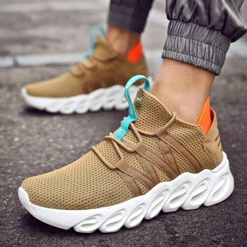 Big Size Summer Lightweight Mens Running Shoes Man Sneakers Men Sports Shoes Sport Men Brown Trainers Deporte Training B-759