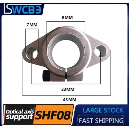 Linear optical axis support seat diamond horizontal fixed seat bearing seat 1PCS SHF8 bracket optical axis seat slider