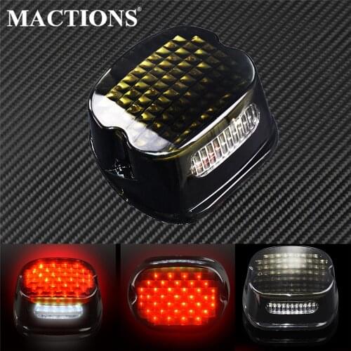 Motorcycle Smoke Red Tail light Layback Brake License Plate Lamp For Harley Sportster Touring Dyna Softail Electra Glide Fat Boy