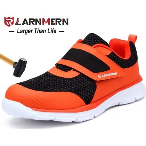 LARNMERN Mens Steel Toe Work Shoes Safety Shoes Anti-smashing Lightweight Breathable Anti-puncture Non-slip Protective Shoes